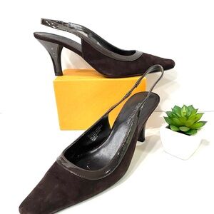 Slingback Heels Wor-Laura brown suede